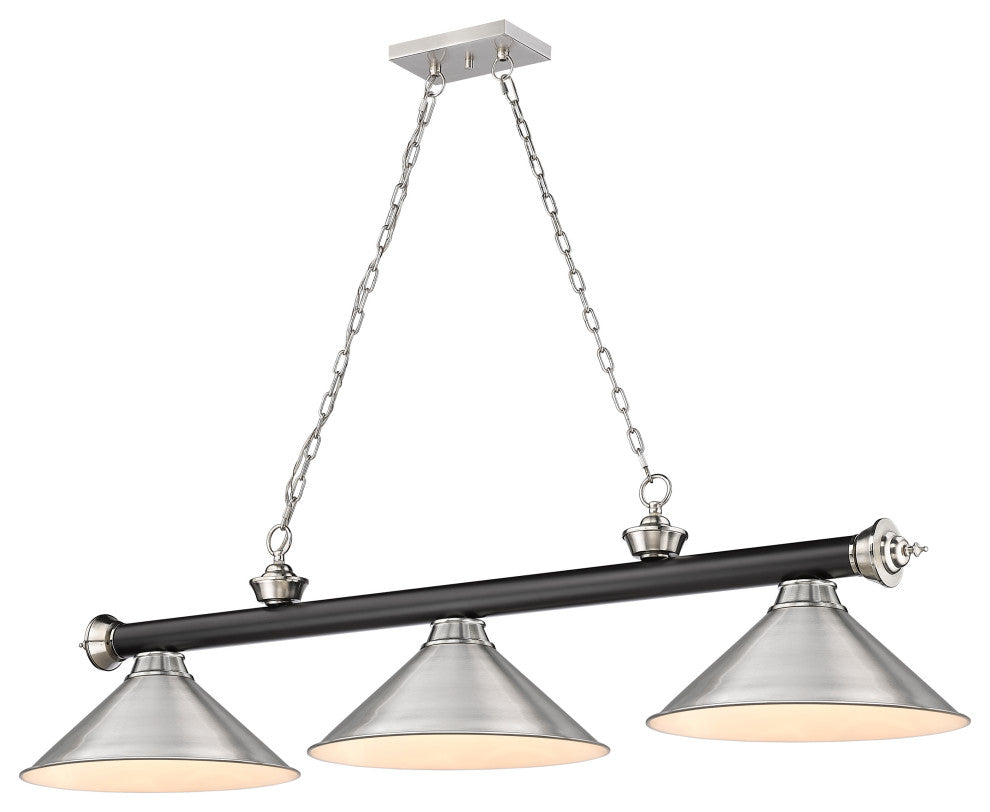 Zlite 2306-3MB-BN-BN15 3-Light Billiard, Brushed Nickel