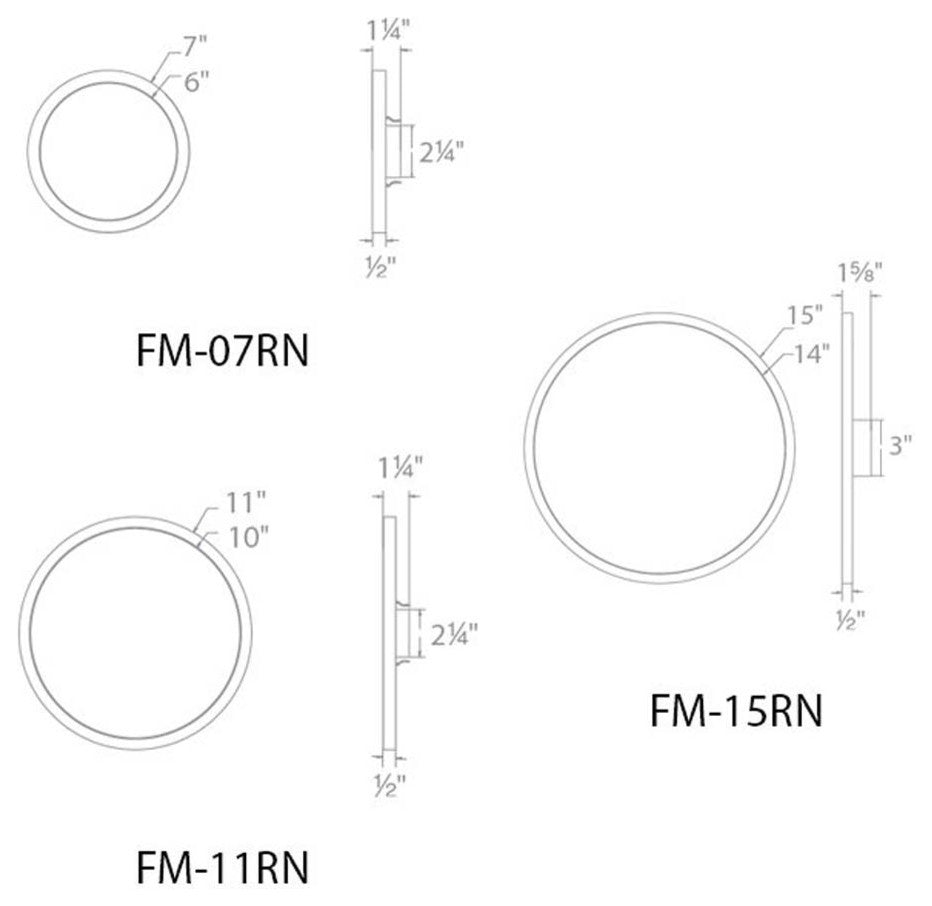 Round LED 15" Flush Mount 3500K, Bronze