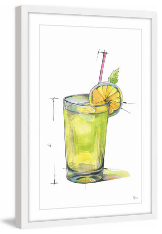 "Orange Cello" Framed Painting Print, 24"x36"