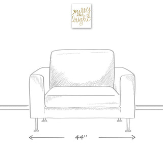 Gold Merry and Bright Canvas Wall Art, 8"x10", Unframed
