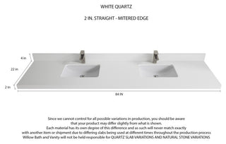 Cambridge 84 Double Sink Bath Vanity in Dark Forest Green 2" White Quartz