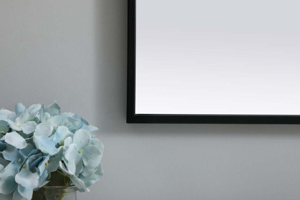 Metal Frame Arch Mirror 24X40 Inch, Black