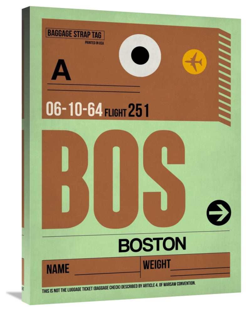 "BOS Boston Luggage Tag 1" Fine Art Print