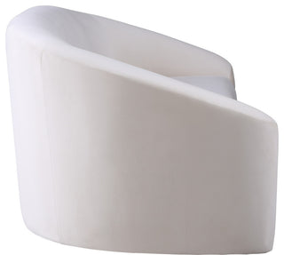 Riley Velvet Upholstered Rounded Loveseat, Cream