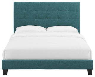 Melanie Twin Tufted Button Upholstered Fabric Platform Bed