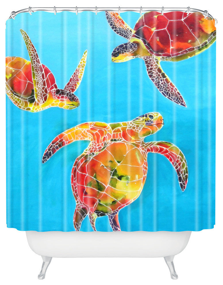 Clara Nilles Tie Dye Sea Turtles Shower Curtain