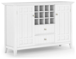 Bedford Solid Wood Sideboard Buffet And Winerack, White