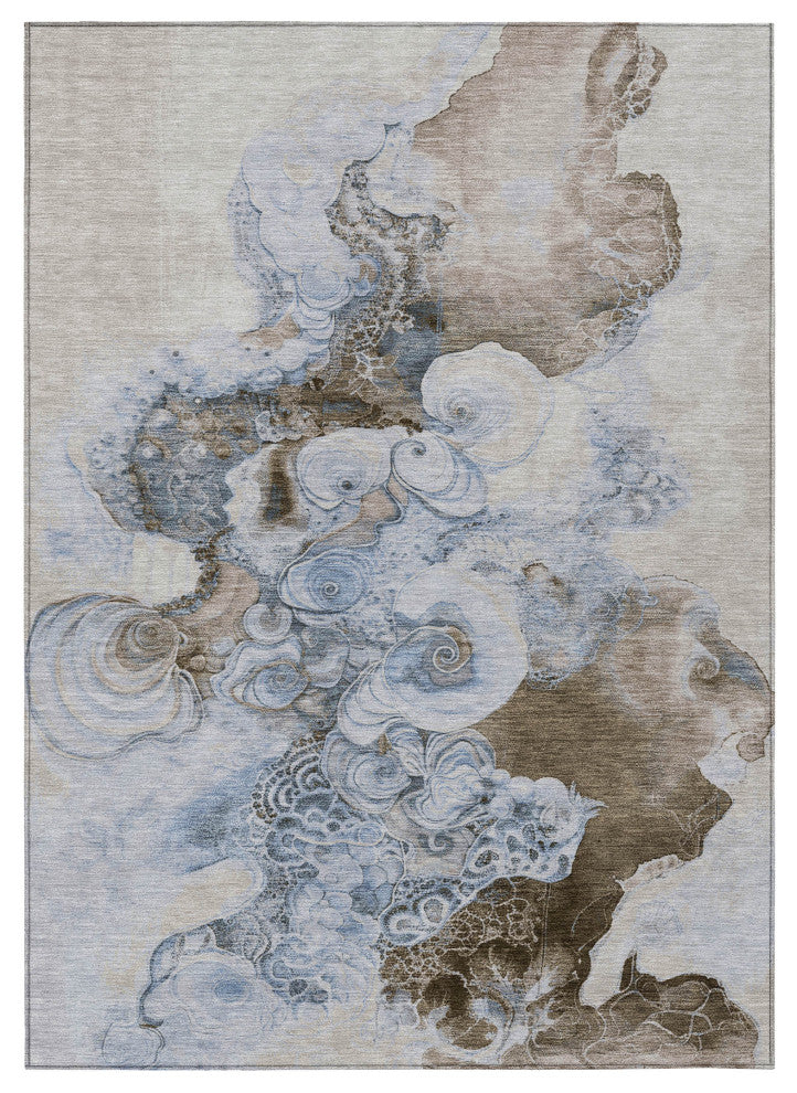 Machine Washable Indoor/Outdoor Chantille ACN1860 Taupe 10' x 14' Rug