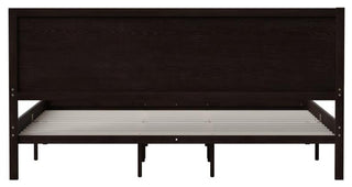 Asher Solid Wood Platform Bed with Wooden Slats and Headboard, Dark Brown, King