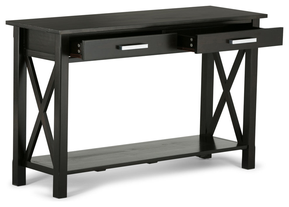 Kitchener Solid Wood 47 Inch Wide Console Sofa Table In Hickory Brown