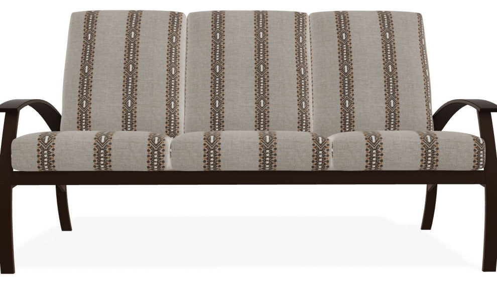 Belle Isle Cushion 3-Seat Outdoor Sofa, Guru Walnut/Kona