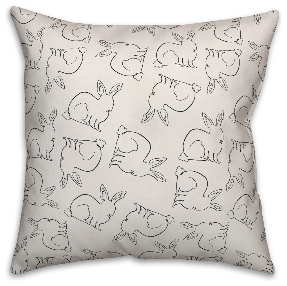 Bunny Pattern 18x18 Throw Pillow Cover