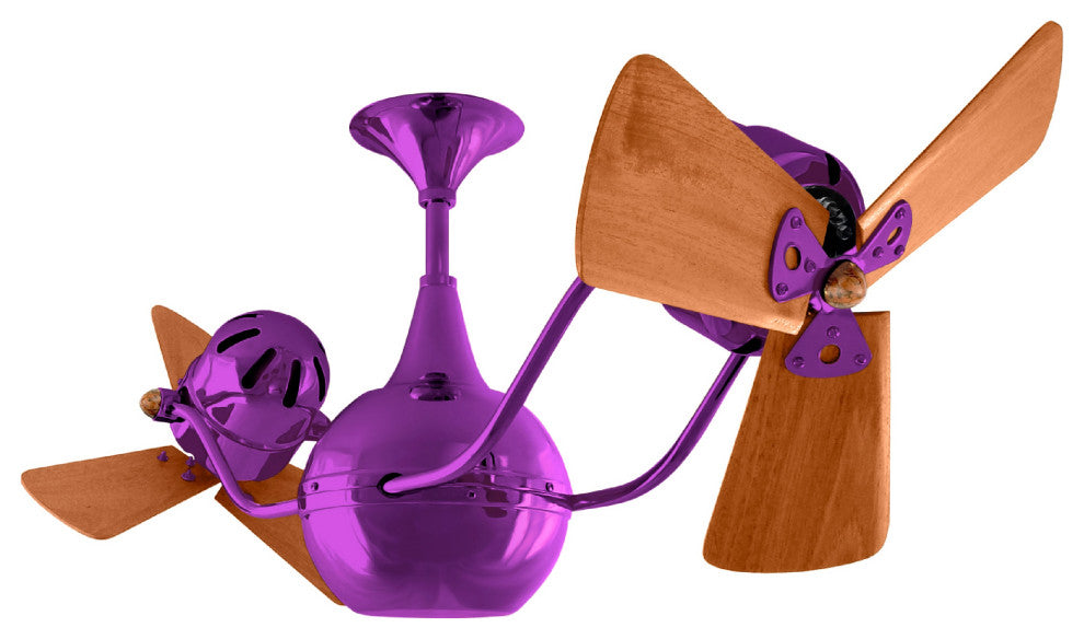 Vent Bettina Rotational Ceiling Fan With Mahogany Blades, Light Purple