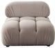 Paloma Armless Chair in Mink Tan Velvet