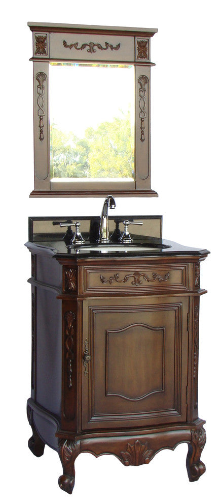 24 Inch Brown Classic Style Powder Room Debellis Small Bathroom Vanity