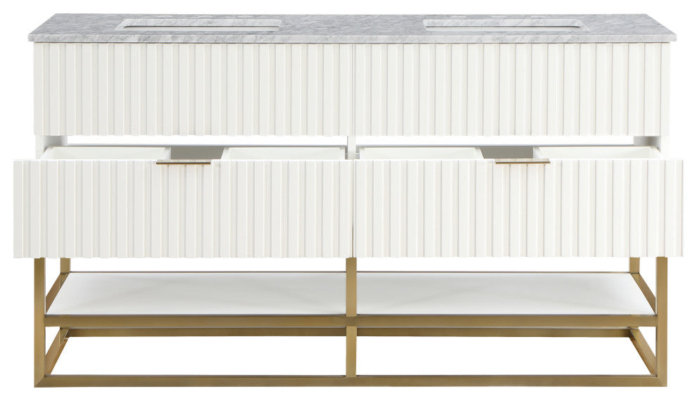 Monad Bathroom Vanity, White, 60" Wide