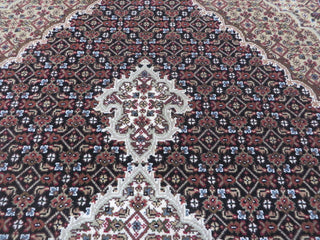 5x7'2 Handmade Persian Black Mahi Tabriz Oriental Rug Wool and Silk