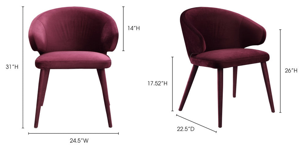 Art Deco Stewart Dining Chair Purple - Purple