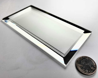 Frosted Glass Mirror 3x6 Jewelry Beveled Subway Kitchen & Bath Decorative Tile, Sample