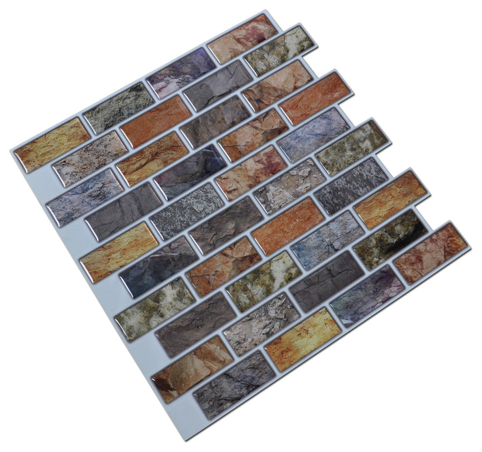 12"x12" Peel and Stick Kitchen and Bathroom Backsplash Tile, Set of 10