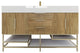 Madison 60" Free Standing Single Sink Vanity with Reinforced Acrylic Sink, Oak