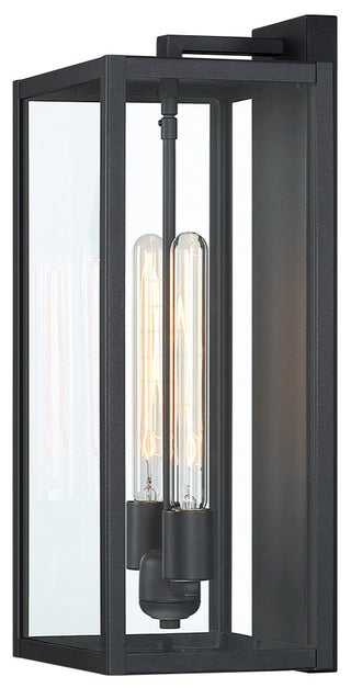 2-Light 20.5"H Modern Black Outdoor Lantern Wall Sconce