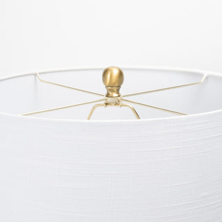 Nuloom 28" Tegular Ceramic Flask Linen Shade Blue 3-Way Switch Table Lamp