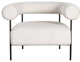 District Accent Chair in Ivory Boucle Fabric by Diamond Sofa