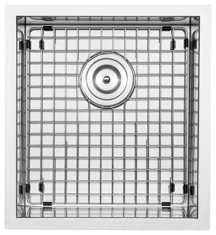 16" Zero Radius Undermount 16-Gauge Stainless Steel Kitchen and Bar Sink, Sink W