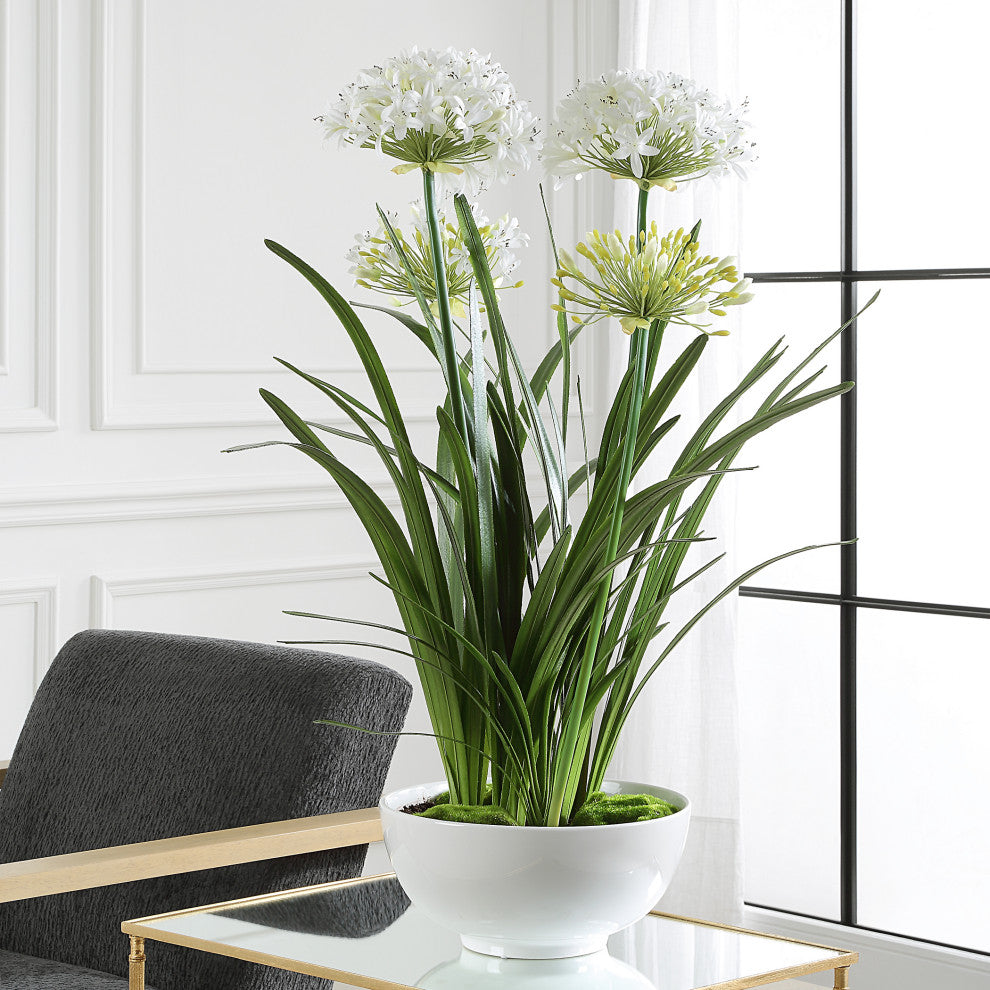 Uttermost Purity Agapanthus Centerpiece