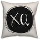 XO Black and White 18x18 Throw Pillow