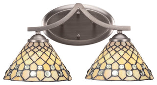 Zilo 2 Light Bath Bar Shown, Graphite Finish With 7" Starlight Art Glass