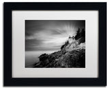 "Bass Harbor Lighthouse" Matted Framed Canvas Art by Moises Levy