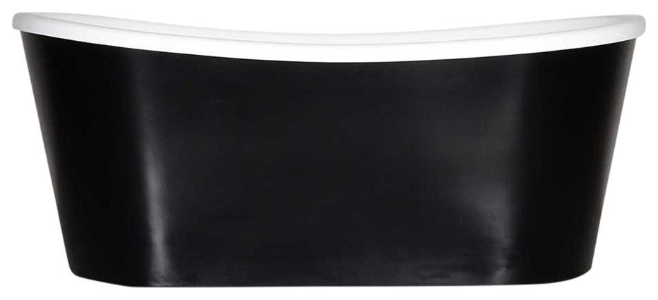 Sansiro Sorrentino-BLKSK73'' 73" Acrylic French Bateau Skirted Tub Black