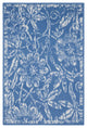 6' X 9' Blue Floral Dhurrie Area Rug