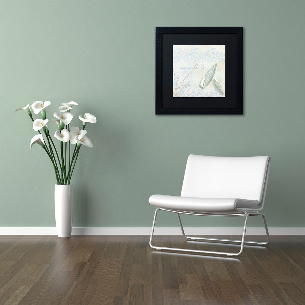 Color Bakery 'She Sells Seashells II', Black Frame, Black Mat, 16x16