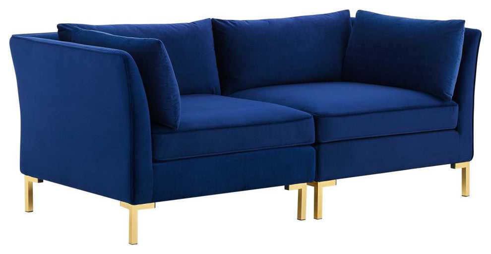 Ardent Performance Velvet Loveseat - Navy