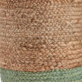 Seafoam Color Block Jute Basket, 15" Height