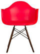 Red, Walnut Wood Legs Eiffel Dining Room Chair, Set of 2