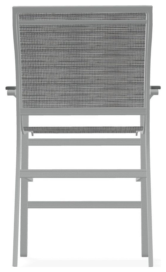 Bazza Sling Balcony Height Stackable Outdoor Stool, Destiny Steel/Graphite