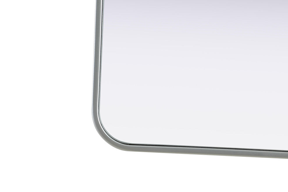 Home Living Contour Metal Rectangle Mirror 30x40, Silver