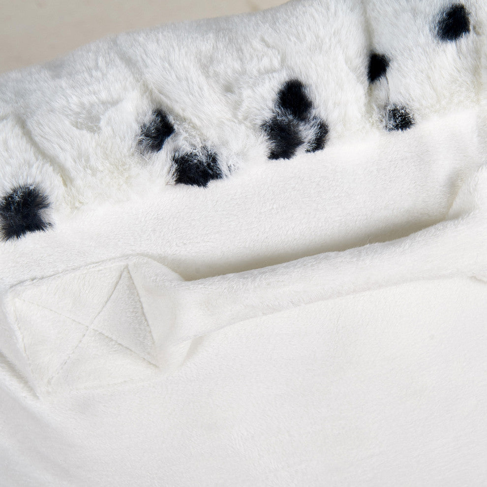 Home Soft Things Animal Pattern FauxFur Bedrest Shell, NO INSERT, Cows Flowers, 28" X 30" X17"