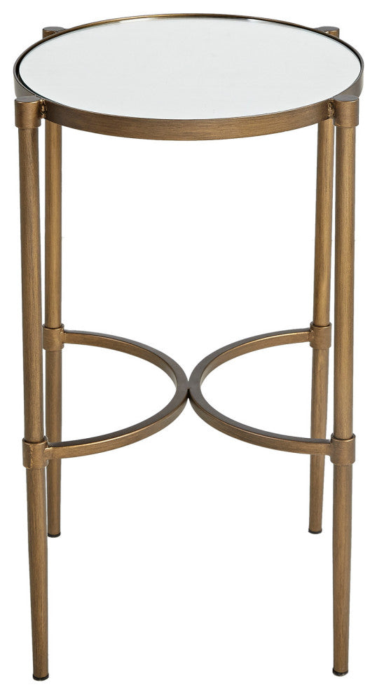 Martha Stewart Antique Bronze Mirrored Top Oval Accent Table
