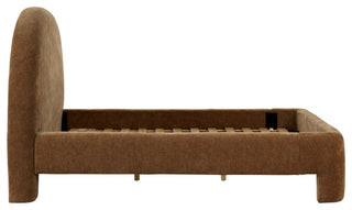 Nina Upholstered Platform Bed, Brown, Queen