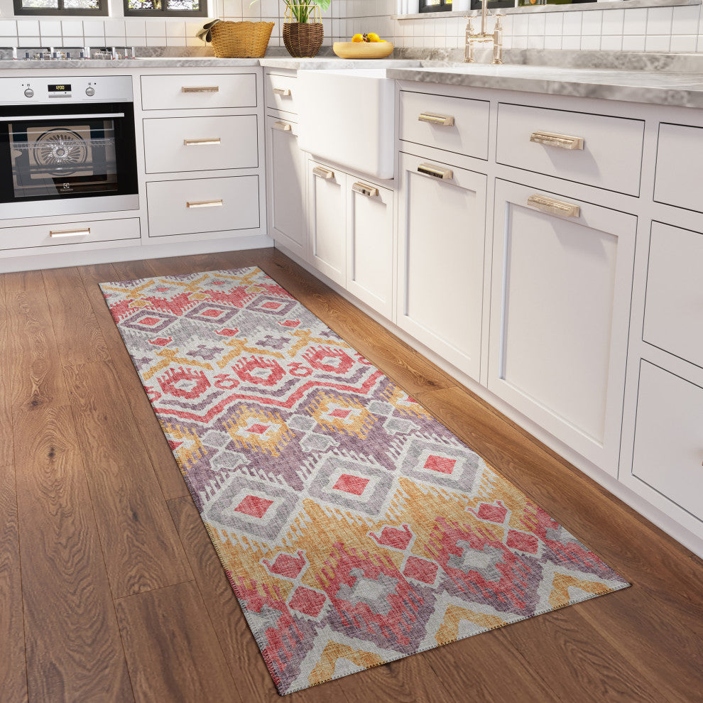 Indoor/Outdoor Sedona SN2 Passion Machine Washable 2'3" x 10' Runner Rug