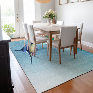 Addison Premium Washable Mayfield AMF147 Blue 9' x 12' Rug
