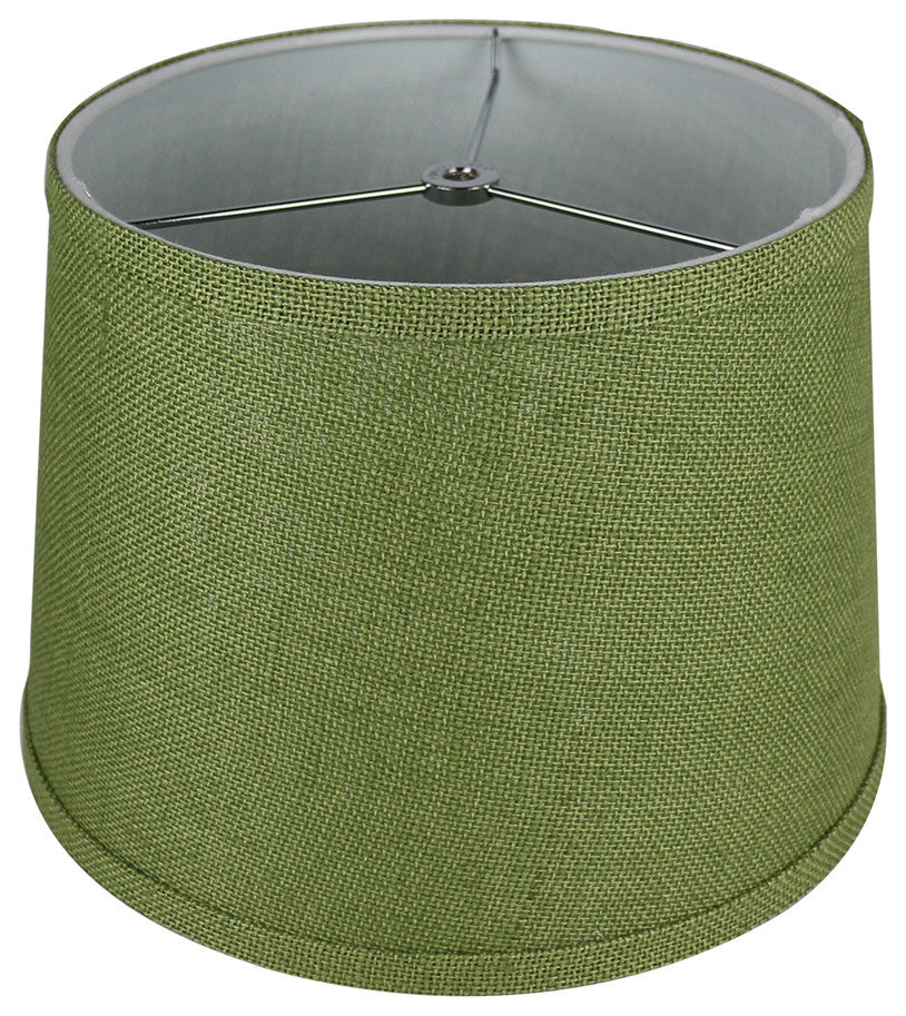 French Drum Burlap Lampshade, 10"x12"x8.5", Khaki Green
