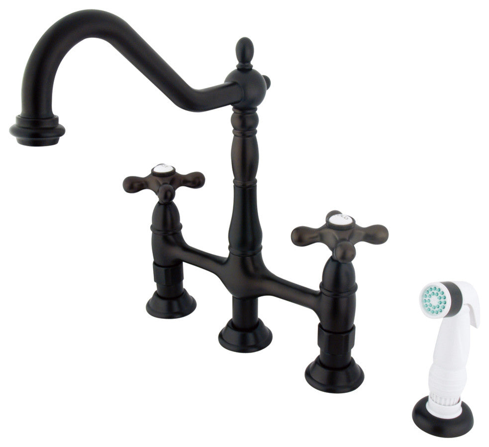 Heritage 8" Center Kitchen Faucet With Side Sprayer