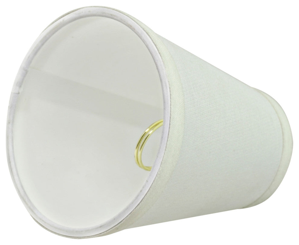 32654-5 Hardback Empire Chandelier Clip On Lamp Shade Off White 2 1/2"x4"x5"