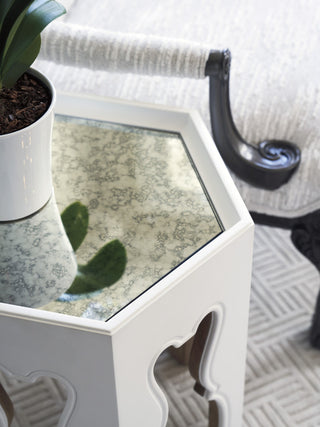 Bilbao Hexagonal End Table With Buff Accents